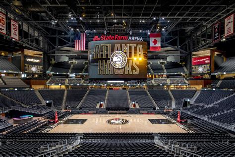 Hawks + State Farm Arena .
